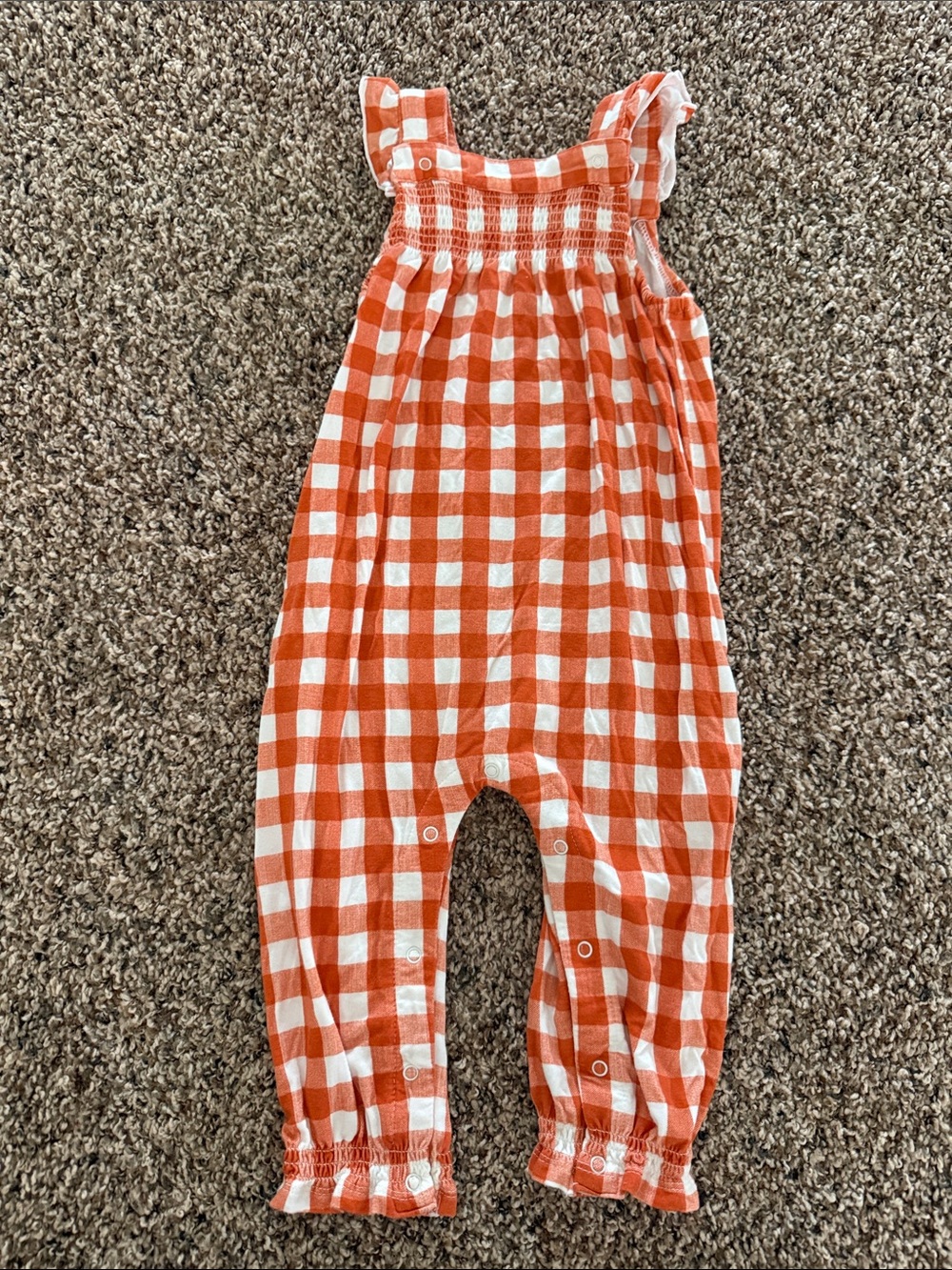 Angel Dear Orange Gingham Romper- Size 24mos.